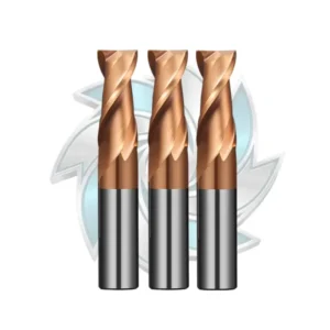 Negative rake angle 2 flute solid carbide flat end mill cutting edge close-up