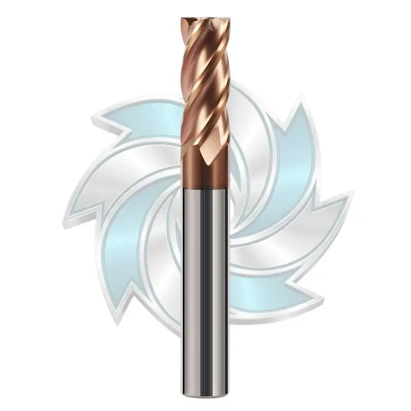 HRC55 4 Flute Solid Carbide End Mill for Hardened Steel Milling