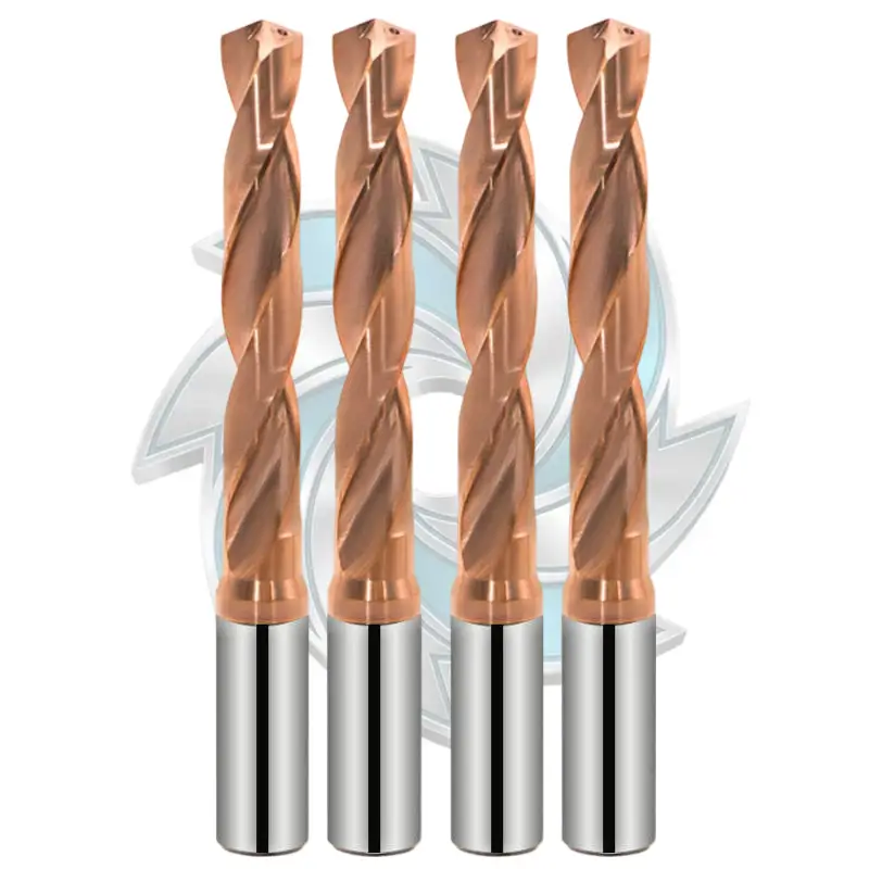 Durable Mills 5D internal coolant carbide drill with He PT nano coating
