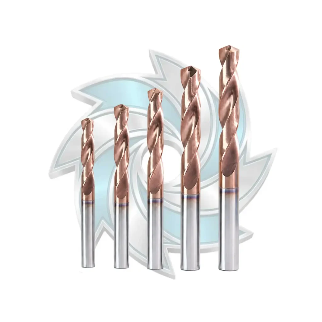Durable Mills 3D solid carbide drill bit with external coolant flutes for CNC machining